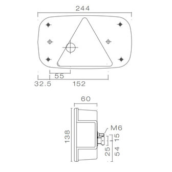 Aspöck Achterlicht Multipoint 3 Rechts + Achteruitrijlicht