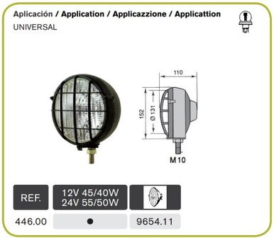 Halogeen Koplamp R2 Rond Opbouw Universeel