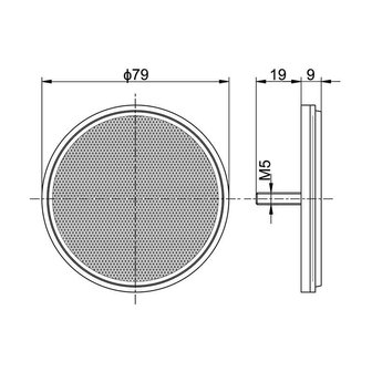 Reflector Rond M5 Bout &Oslash;79mm Rood