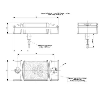 Horpol LED Markeringslamp Wit Vierkant LD-140