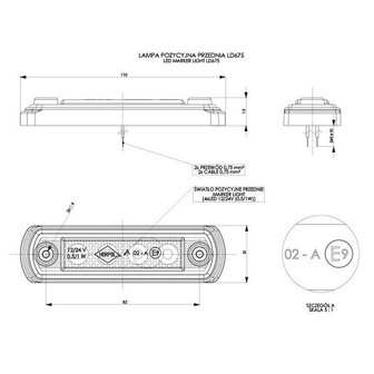 Horpol LED Markeringslamp Wit Platte Montage 4 LEDS LD-675