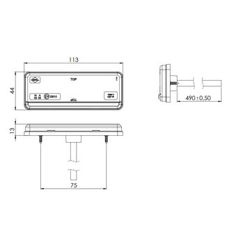 Horpol LED Achtermarkering Rood 12-24V NEON-look LD 2433