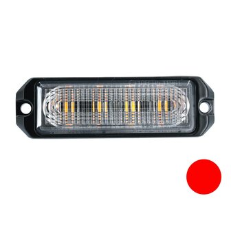 LED flitser 4-voudig ultra flat Rood