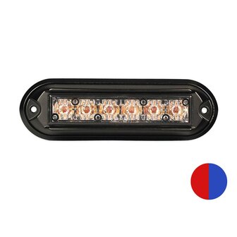 Led Flitser met Zwarte Behuizing Blauw + Rood