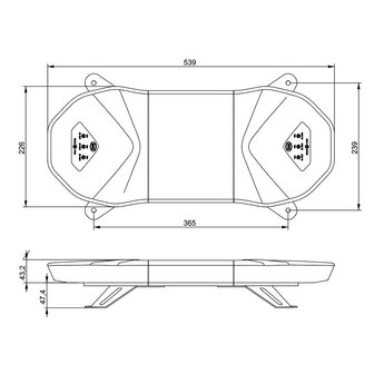 LED Zwaaibalk 54 CM Oranje