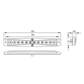 LED Voormarkering Wit Lang 24V