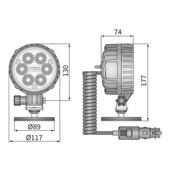 Mobiele 2500LM LED werklamp verstraler