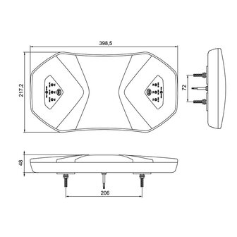 Led zwaaibalk LB-500 Rood