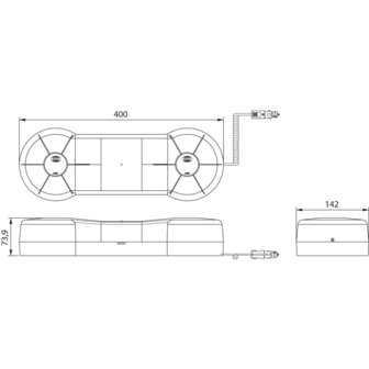 Led mini zwaaibalk magneet Rood