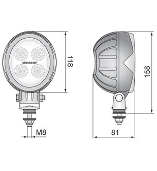 LED Werklamp Breedstraler 1500LM + Kabel + Schakelaar afmetingen