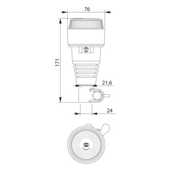 Led flitslamp Met Flexibele DIN Steun Groen