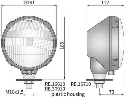 Koplamp H4 &Oslash;161x112