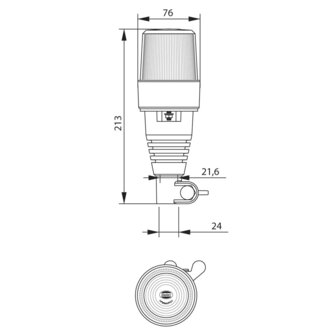 Rode Led flitslamp Met Flexibele DIN Steun