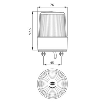 Led flitslamp Vlakke Montage Groen