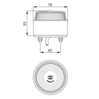 Led flitslamp Vlakke Montage Rood