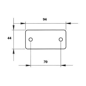 Reflector rechthoekig Wit 4,4 X 9,4 CM