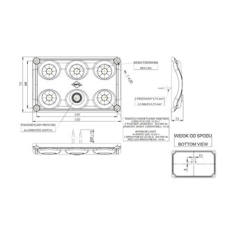 Horpol LED Interieurlamp Wit/Rood Dimbaar + Schakelaar LWD 2157