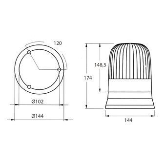 Halogeen Zwaailamp Magneet 24V