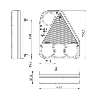 Horpol LED Achterlicht 5P Rechts + Achteruitrijlicht LZD 775