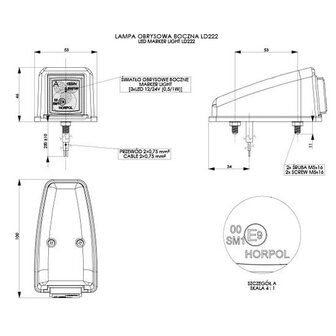 Horpol LED Toplamp Oranje Vierkant LD-222