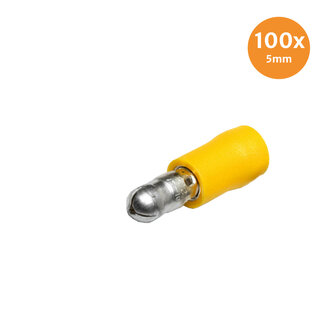 Rondsteker Ge&iuml;soleerd Geel 5mm (4-6mm) 100 Stuks
