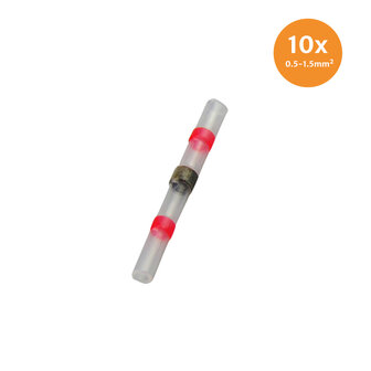 Soldeerhuls Waterdicht Rood (0.5-1.5mm) 10 stuks