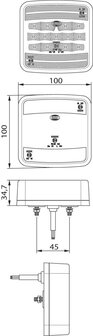 Led Achterlicht Vierkant 4 Functies + Kentekenverlichting