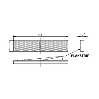 Reflector Rechthoekig Met Plakstrip 103x21mm Oranje