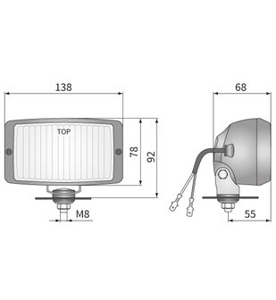 HM2 Halogeen Mistlamp afmetingen