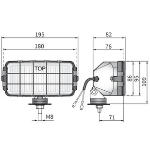 HP2 Halogeen Verstraler afmetingen