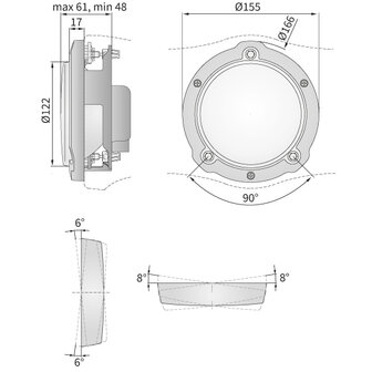 Rally Lamp Verstraler Met Frame &Oslash;122mm + Xenon Lamp