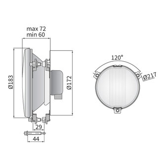 Rally Lamp Mistlamp &Oslash;180mm + Halogeen Lamp