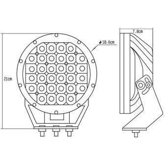 96W LED Verstraler Rond