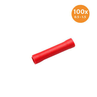 Doorverbinder Ge&iuml;soleerd Rood (0.5-1.5mm) 100 Stuks