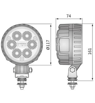 LED Werklamp Breedstraler 1500LM + Kabel + Schakelaar afmetingen
