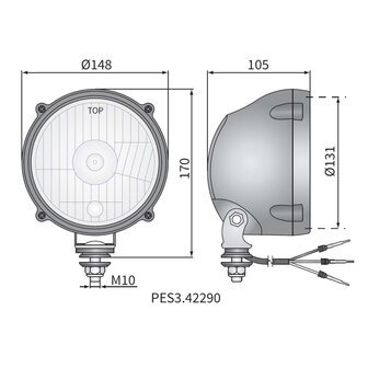 Koplamp &Oslash;148 H4 Incl 12V Lamp