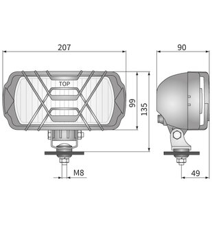 HP1A Halogeen Mistlamp Afmetingen