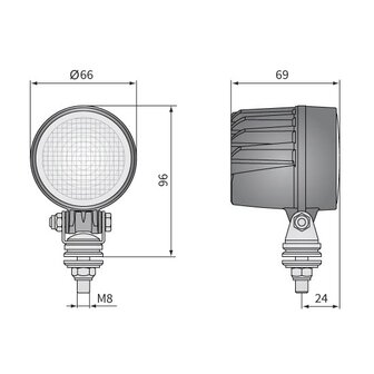 LED Werklamp CRC4 800LM + Kabel
