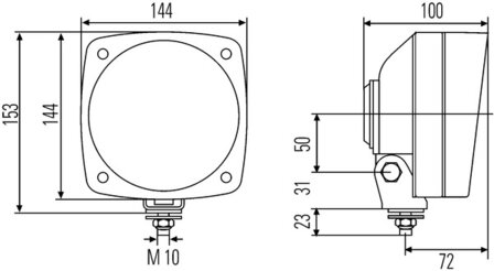 Hella Koplamp opbouw H4 &Oslash;140mm Zonder Standlicht | 1A3 996 026-021