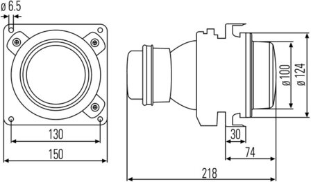 Hella Koplamp DE xenon &Oslash;90mm gewelfd glas 24V | 1BL 007 834-037