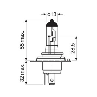 Osram H4 Halogeenlamp 12V 55W Super P43t