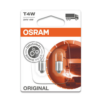 Osram Gloeilamp 24V Original Line T4W, BA9s 2 Stuks