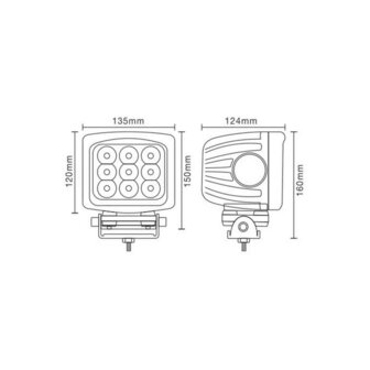 90W LED werklamp Verstraler 10&deg; 9000LM