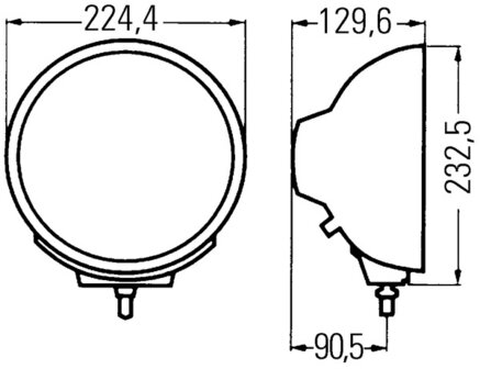 Hella Verstr Luminator zwart Met 12V gloeilamp | 1F8 007 560-101