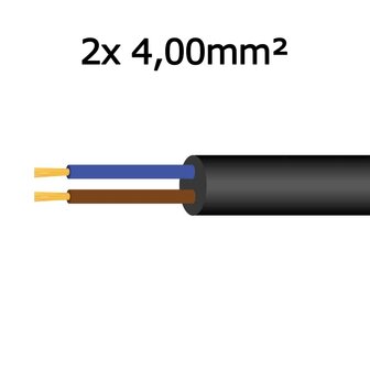 Soepele Aansluitkabel 2x 4,00mm&sup2;