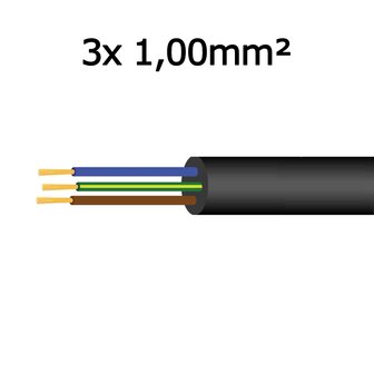 Soepele Aansluitkabel 3x 1,00mm&sup2;