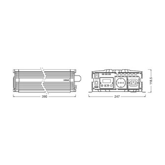 Osram 12V 1000W POWERinvert PRO Pure Sine Wave Inverter OEINVPAR10 RCD