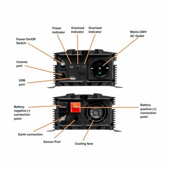 Osram 12V 1000W POWERinvert PRO Modified Sine Wave Inverter OEINVMA10