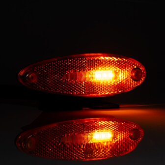 Fristom LED Markeringslamp Oranje + Reflector &amp; Bevestigingsbeugel FT-076 Z + K LED
