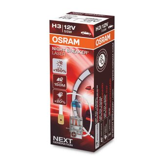 Osram H3 Halogeenlamp 12V 55W PK22s Night Breaker Laser